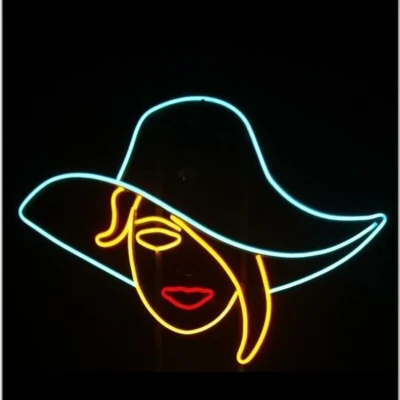Kadın Yüzü Neon Led Işıklı Tablo v2