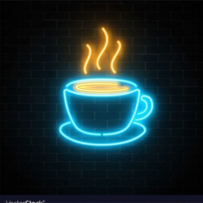 Kahve Fincanı Neon Led Işıklı Tablo