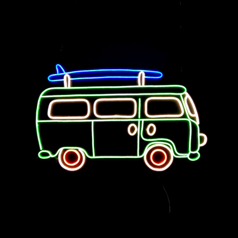 Karavan Şeklinde Neon Led Işıklı Tablo