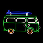 Karavan Şeklinde Neon Led Işıklı Tablo