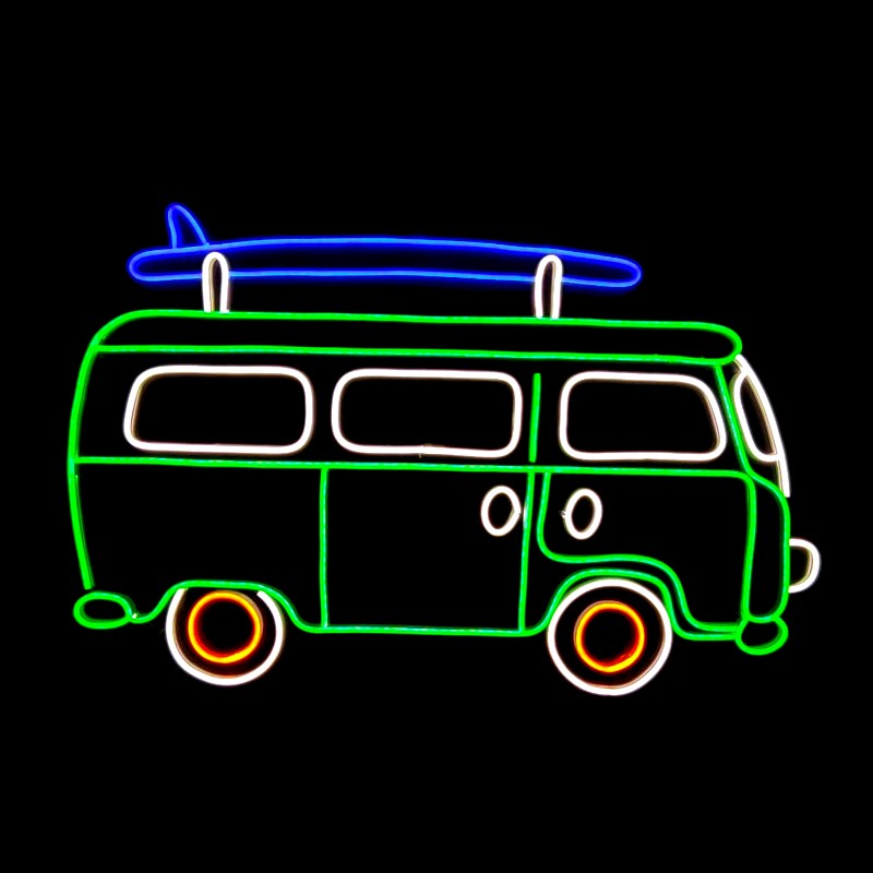 Karavan Şeklinde Neon Led Işıklı Tablo