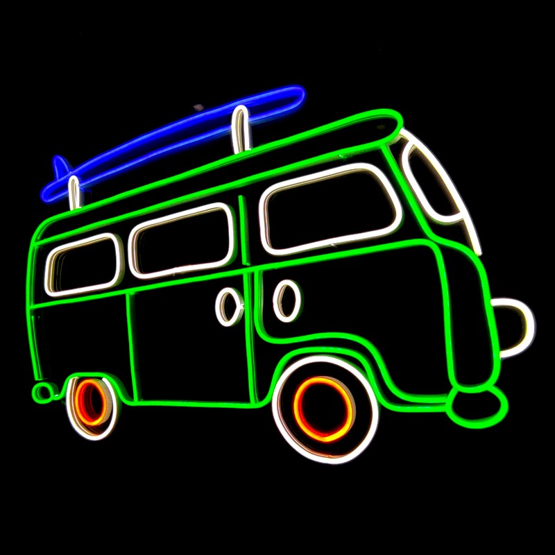 Karavan Şeklinde Neon Led Işıklı Tablo