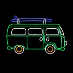 Karavan Şeklinde Neon Led Işıklı Tablo