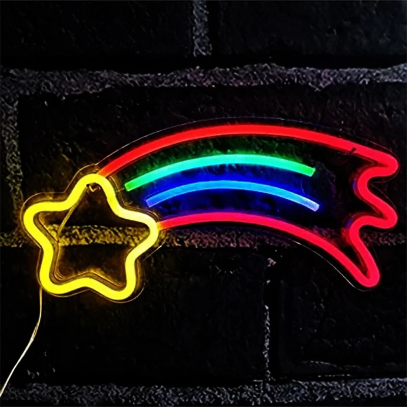 Kayan Yıldız Neon Led Işıklı Tablo