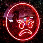 Kızgın Emoji Neon Led Işıklı Tablo