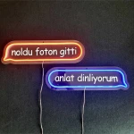 Konuşma Balonu 2'li Set (İçi Baskılı) Neon Led Işıklı Tablo