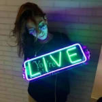 Live Yazılı Neon Led Işıklı Tablo
