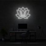 Lotus Çiçeği Neon Led Işıklı Tablo