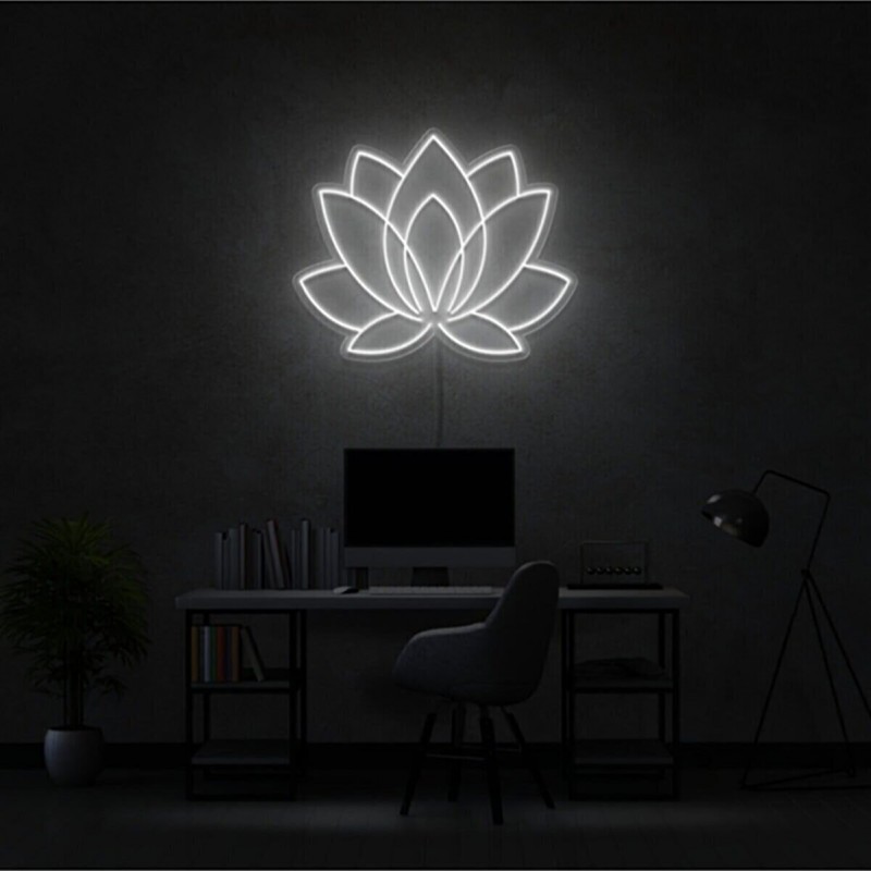Lotus Çiçeği Neon Led Işıklı Tablo