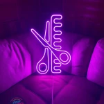 Makas Tarak Neon Led Işıklı Tablo