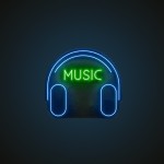 Music Yazılı Kulaklık Neon Led Işıklı Tablo