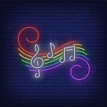 Müzik Sembolleri Neon Led Işıklı Tablo
