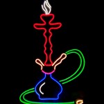 Nargile Hookah Neon Led Işıklı Tablo
