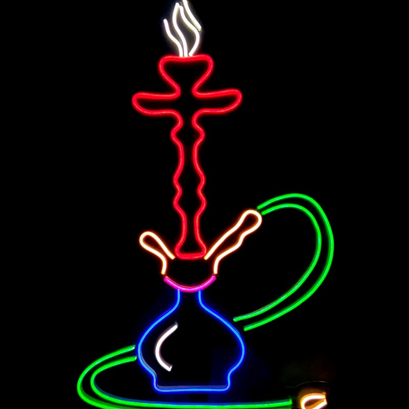 Nargile Hookah Neon Led Işıklı Tablo