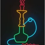 Nargile Figürü Neon Led Işıklı Tablo