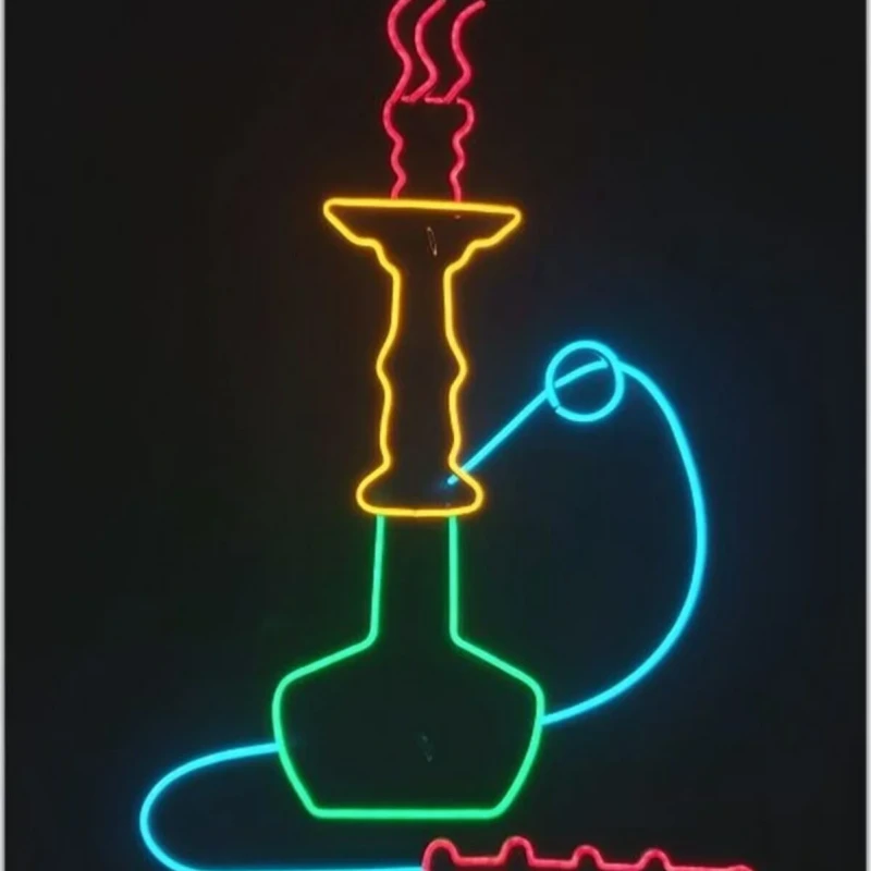Nargile Figürü Neon Led Işıklı Tablo