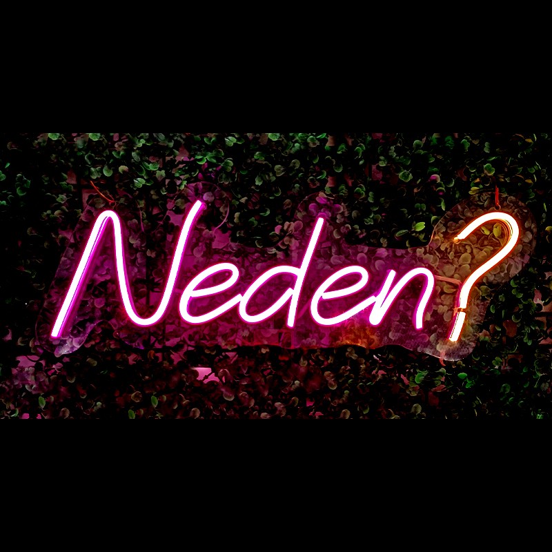 Neden? Yazılı Neon Led Işıklı Tablo