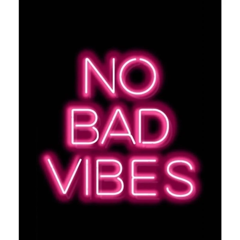 No Bad Vibes Neon Led Işıklı Tablo