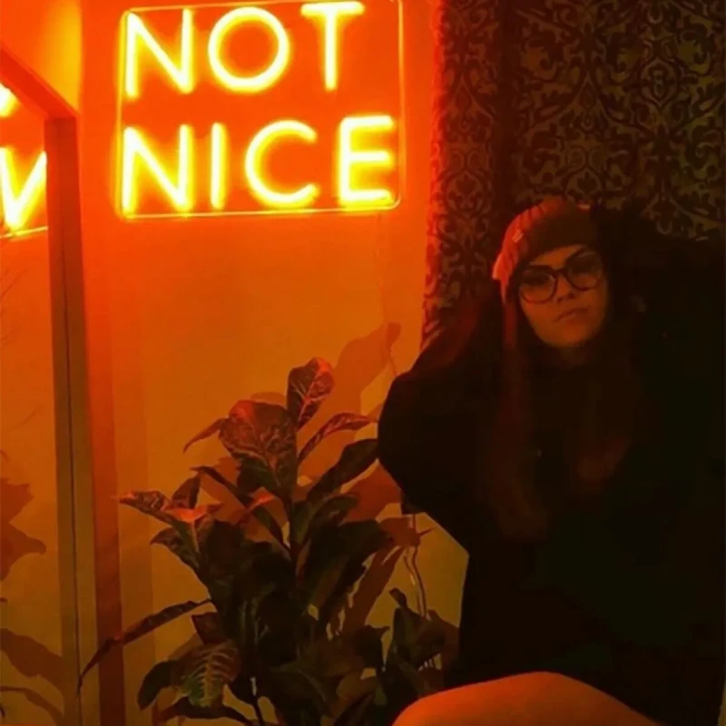 Not Nice Yazılı Neon Led Işıklı Tablo