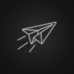 Kağıt Uçak Neon Led Işıklı Tablo