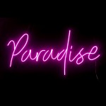 Paradise Yazısı Neon Led Işıklı Tablo
