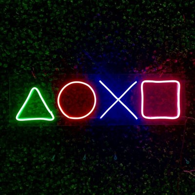 Playstation Tuş Takımı Neon Led Işıklı Tablo