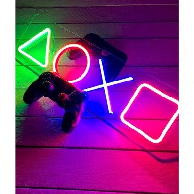 Playstation Tuş Takımı Neon Led Işıklı Tablo