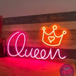 Queen Yazısı Neon Led Işıklı Tablo