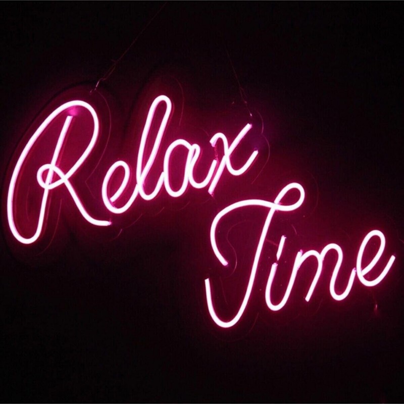 Relax Time Yazılı Neon Led Işıklı Tablo