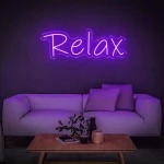 Relax Yazılı Neon Led Işıklı Tablo