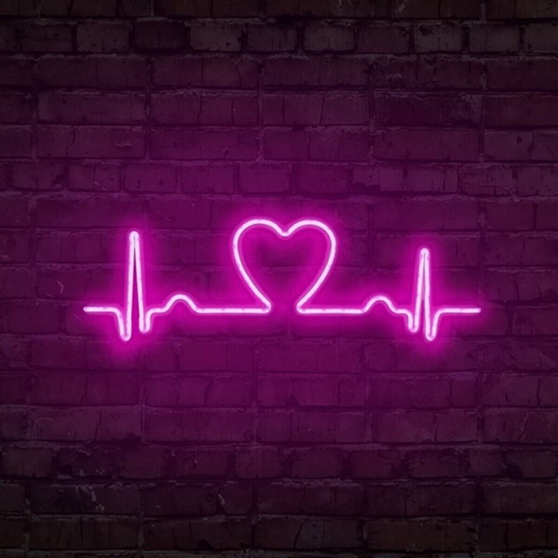 Ritmli Kalp Neon Led Işıklı Tablo