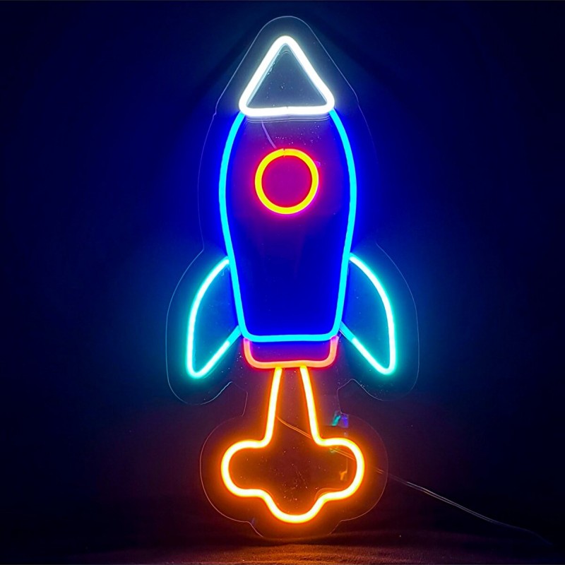 Roket Neon Led Işıklı Tablo v2