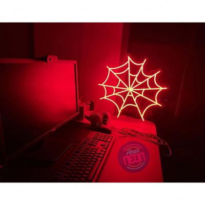 Örümcek Ağı Neon Led Işıklı Tablo