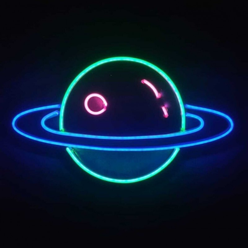 Satürn Neon Led Işıklı Tablo