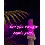 Seni Çöpe Atacağım Poşete Yazık Neon Led Işıklı Tablo