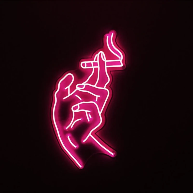 Smoke Hand Neon Led Işıklı Tablo