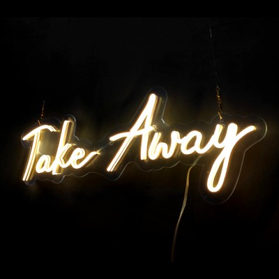 Take Away Yazılı Neon Led Işıklı Tablo