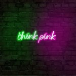 Think Pink Neon Led Işıklı Tablo