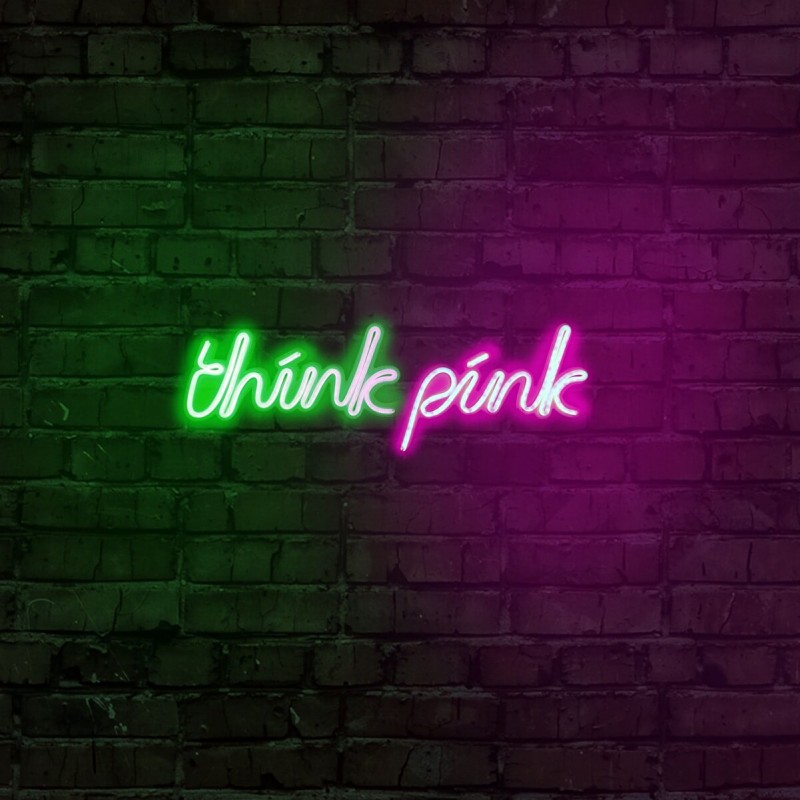 Think Pink Neon Led Işıklı Tablo