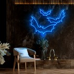 3'lü Yarasa Şeklinde Neon Led Işıklı Tablo