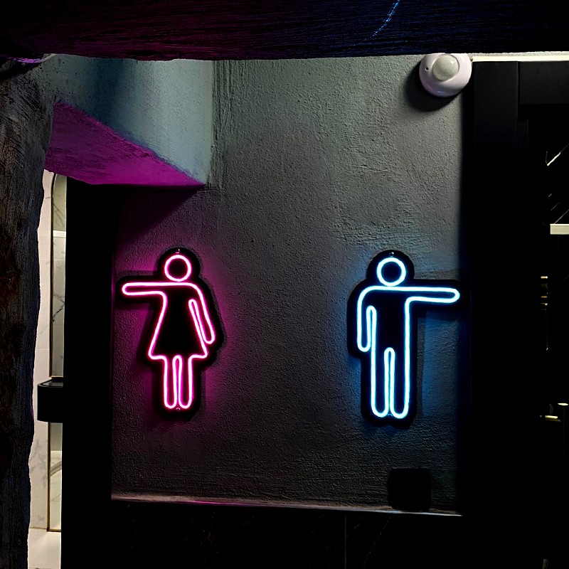 Kadın Erkek Tuvalet Piktogramları Neon Led Işıklı Tablo