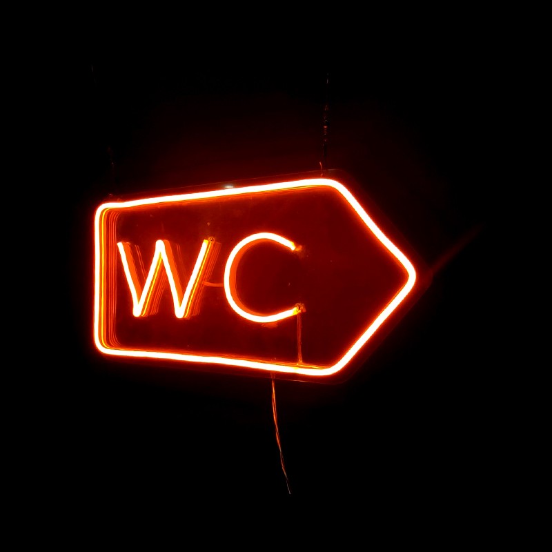 WC Yazılı Neon Led Işıklı Tablo
