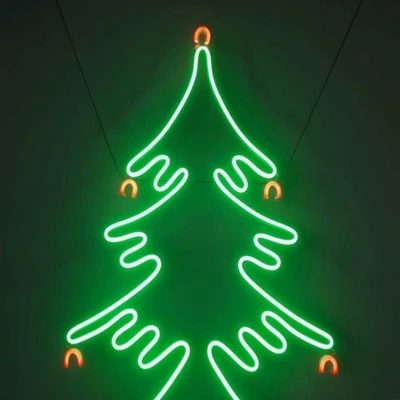 Yılbaşı Çam Ağacı Neon Led Işıklı Tablo