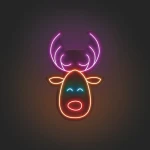 Yılbaşı Geyik Neon Led Işıklı Tablo v2
