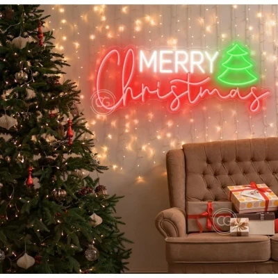 Yılbaşı Merry Christmas Neon Led Işıklı Tablo