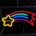 Yıldızlı Gökkuşağı Neon Led Işıklı Tablo