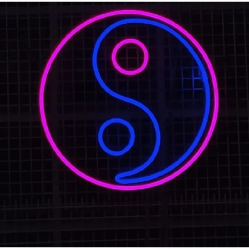 Yin Yang İyi Kötü Neon Led Işıklı Tablo