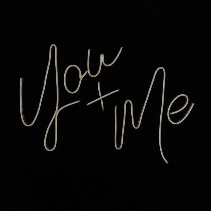 You + Me Yazılı Neon Led Işıklı Tablo
