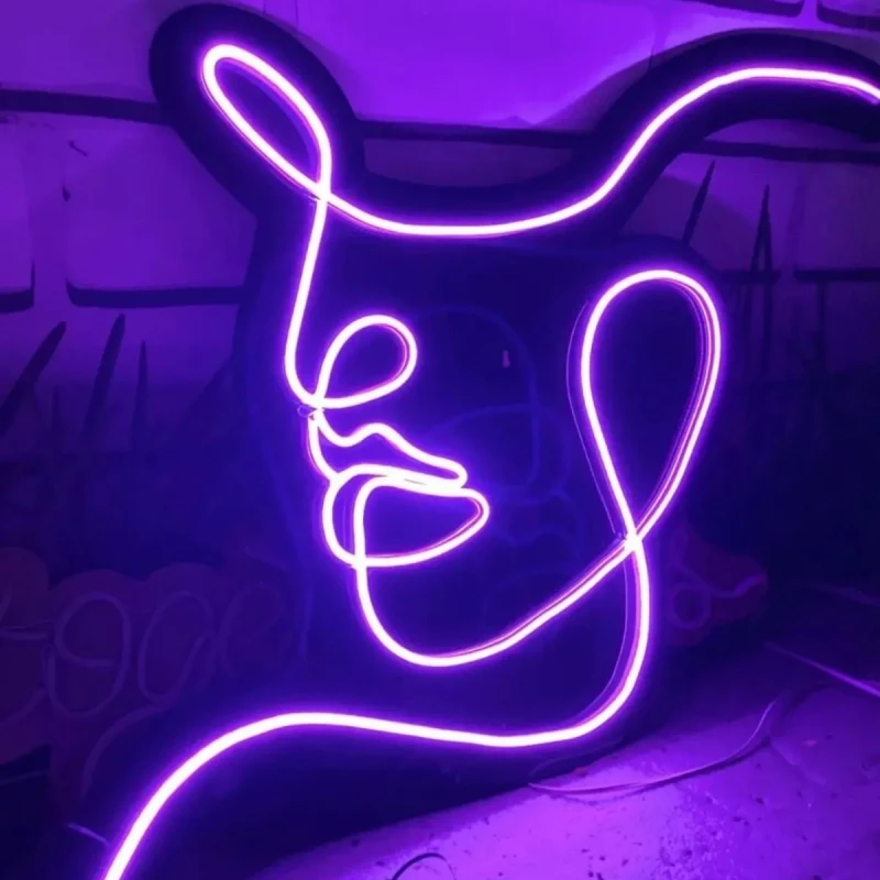Yüz Figürü Neon Led Işıklı Tablo v2